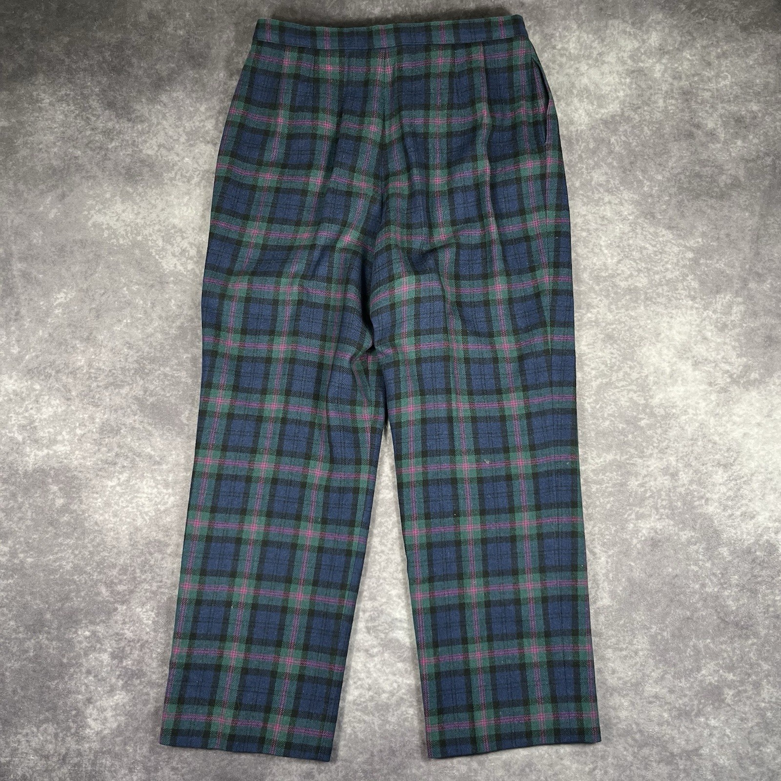 Vintage Pendleton Wool Plaid Suit Blazer Pants Set Green Blue Old Money