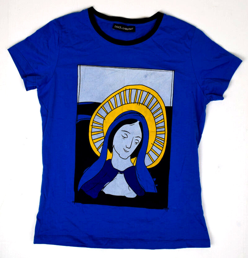Vintage Dolce Gabbana T-Shirt Size XS/S Womens Pop Art Virgin Mary c.1986-1997