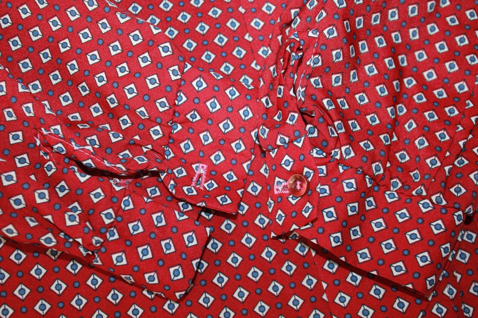 Vintage 1980s ECCOBAY long sleeve blouse red tie button secretary M/L Eccotoo