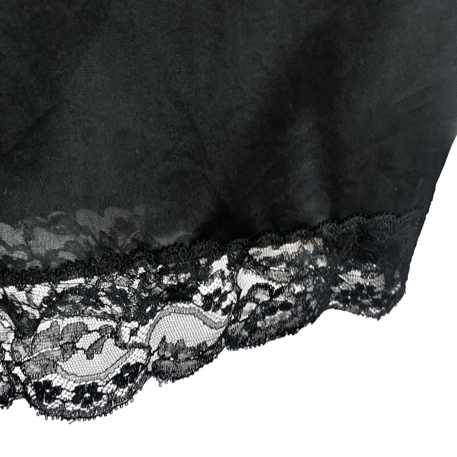 Vintage Gossard Artemis Full Slip Adj Straps Nylon Lace Black Negligee Size 32