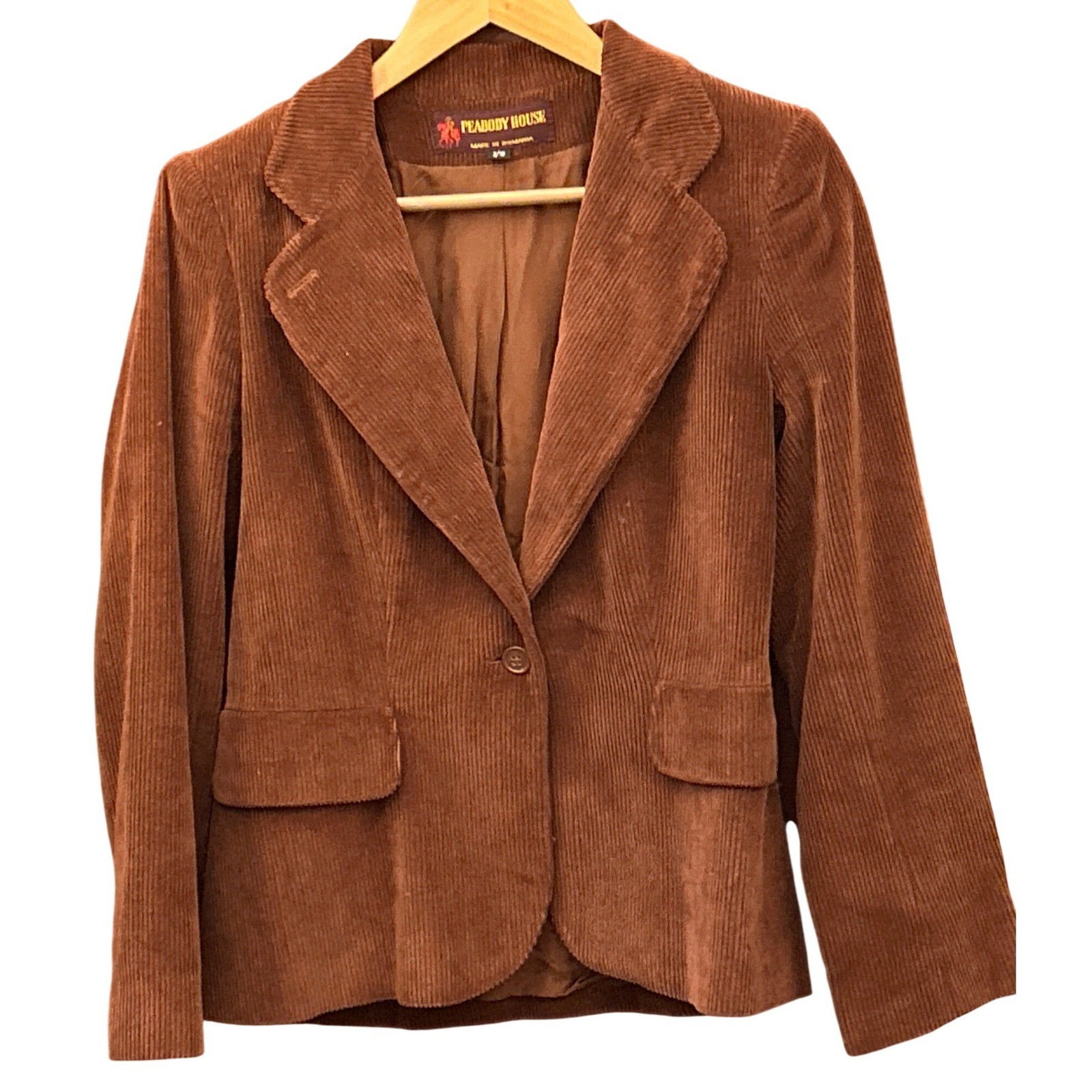 Vintage Peabody House Corduroy Blazer Dark Academia Professor Core 70s Style