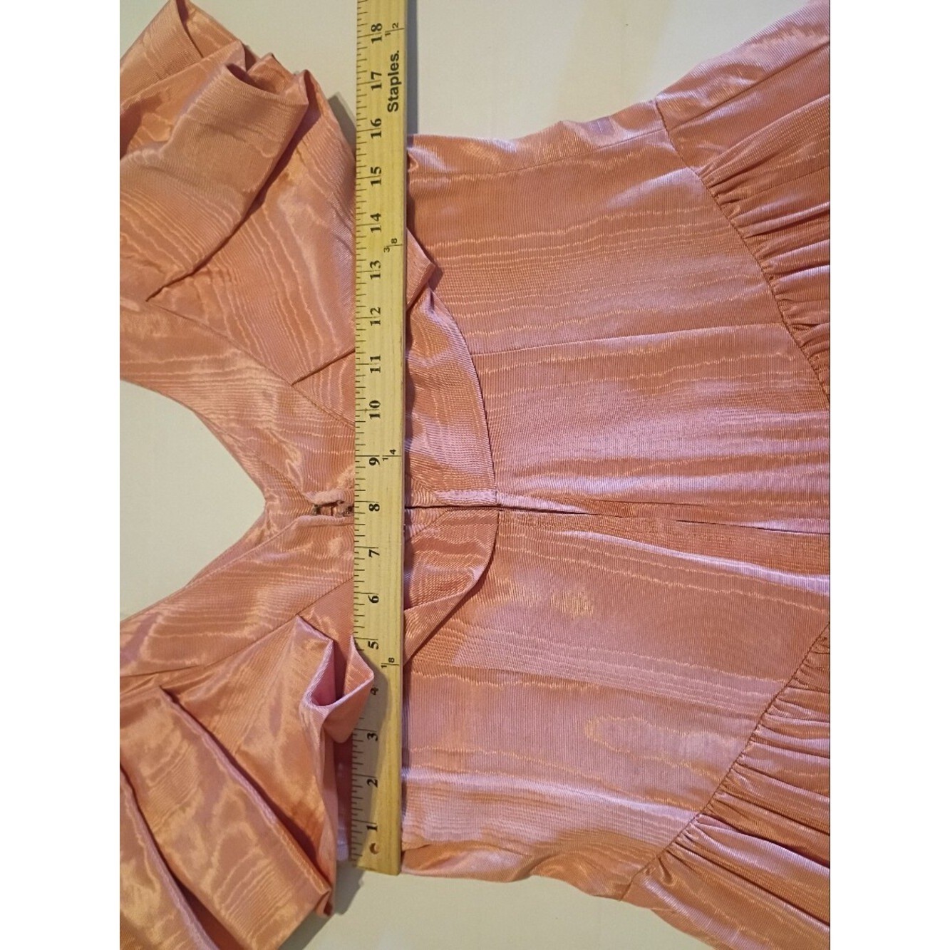 VTG Kathryn Conover Peach 1980’s V-Neck Midi Dress Sz 10