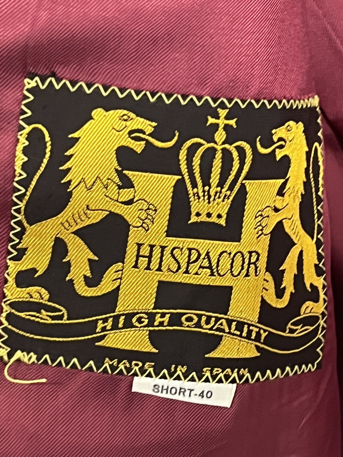 VTG Blazer HISPACOR Arturo Red Sz 40 S Original Tag Found In Pocket Fully Lined