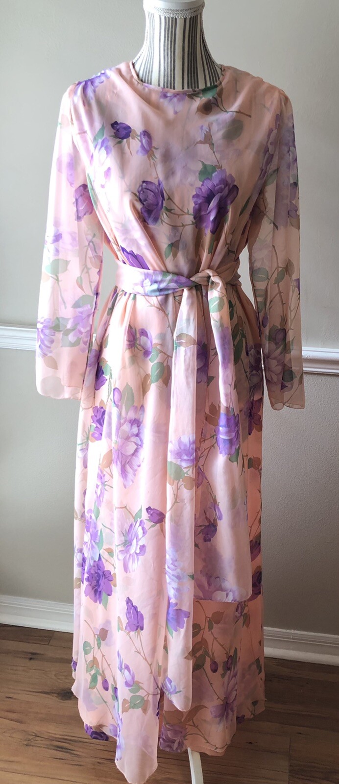 Vintage DON LUIS DE ESPANA Long Maxi Dress Shawl BOHO CHIC Spain SZ 18 L XL VTG