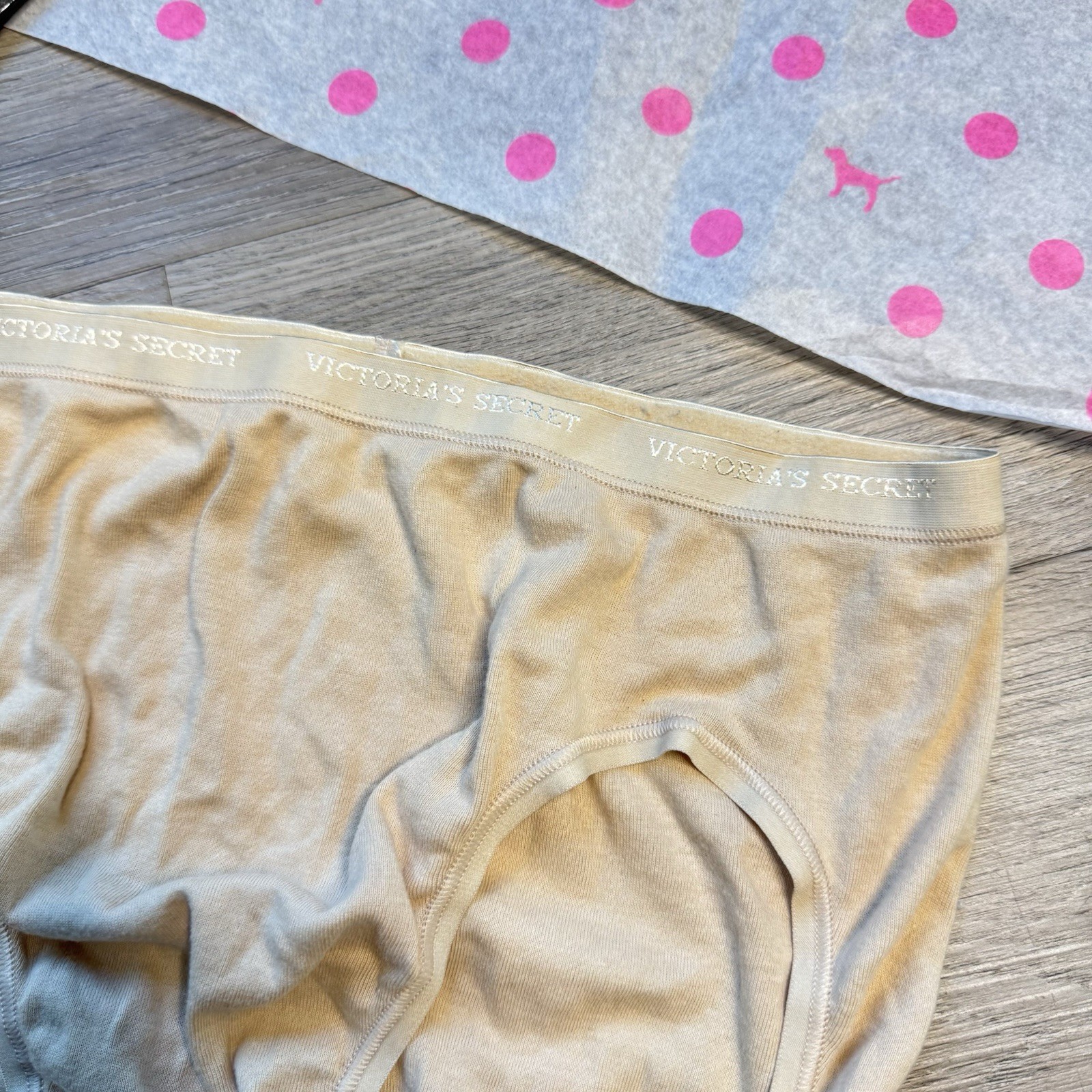 True Vintage Y2k Victoria’s Secret Hi Leg Brief Panty SmoothSz XL Beige