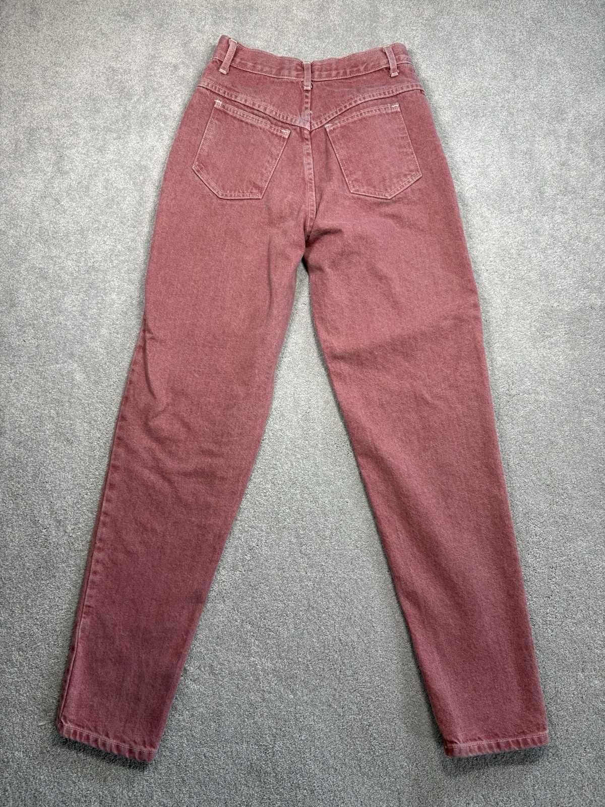 80s Mixed Blues High Waisted Denim Jeans Vintage Made in USA Size 9 Red