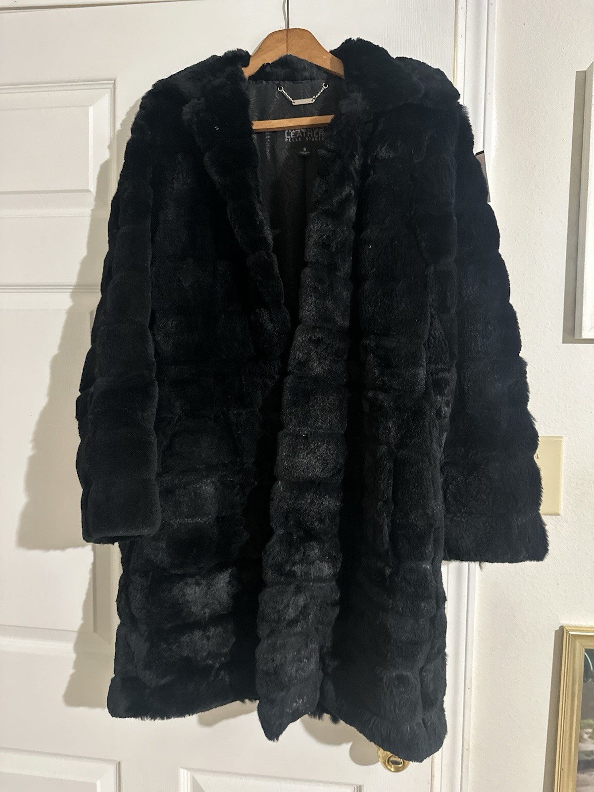 Wilson 1960s/1970s Vintage Leather Rabbit Fur Jacket Coat