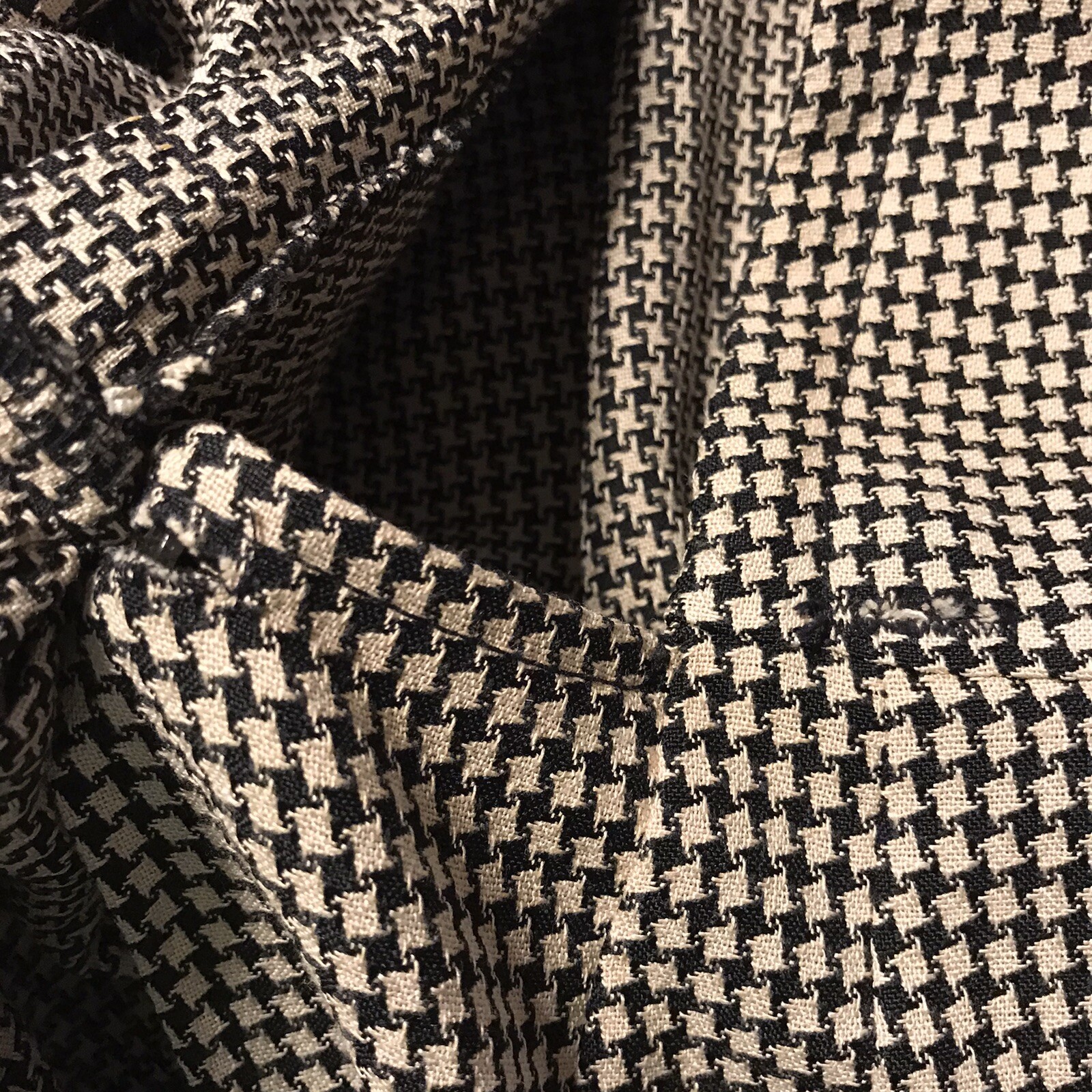 Vintage Dress EXPO Mod 10 MCM Plaid Houndstooth Checked Wrap fringe belted