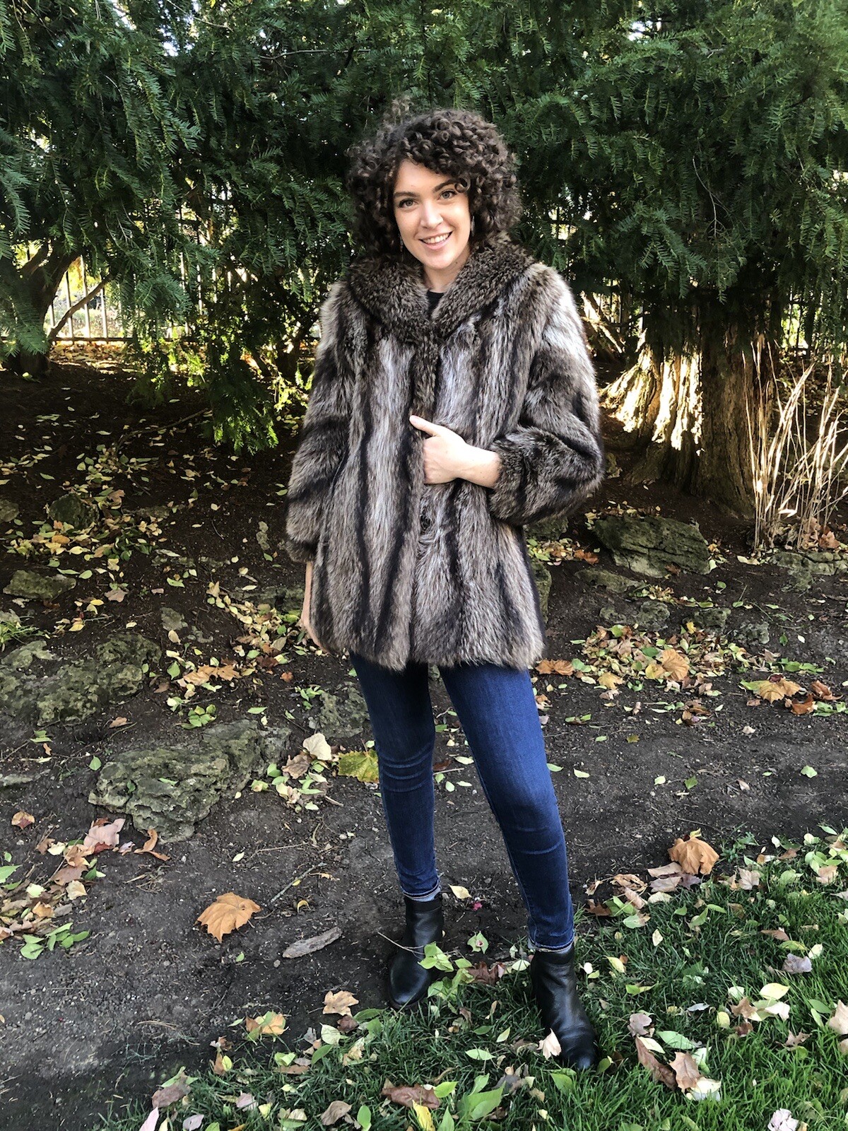 Vintage Canadian Made Raccoon Fur Coat