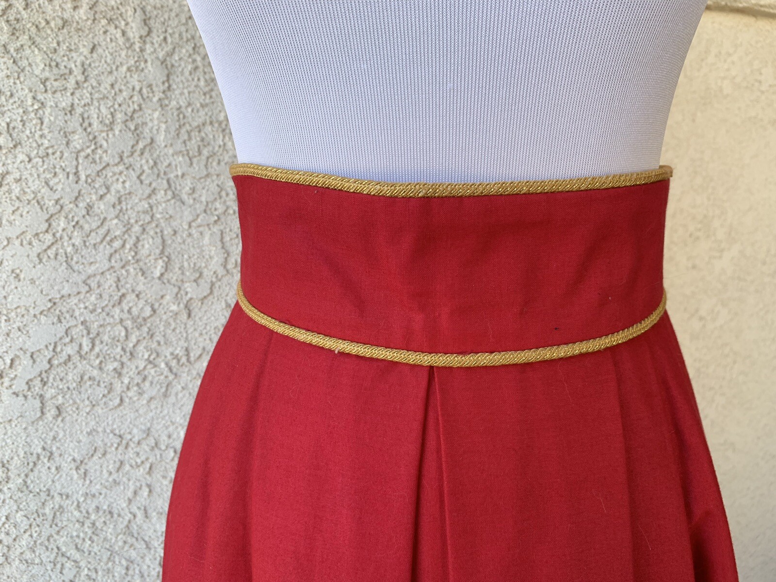 Vintage 80s Red, Black & Gold Blouse & Skirt