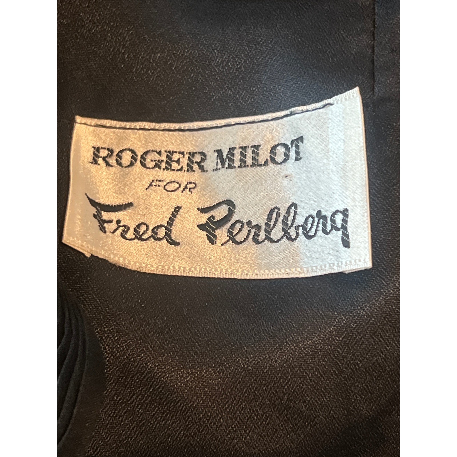 Roger Milot for Fred Perlberg Vintage Black Velvet Ruffle Maxi Dress Witchy 9/10