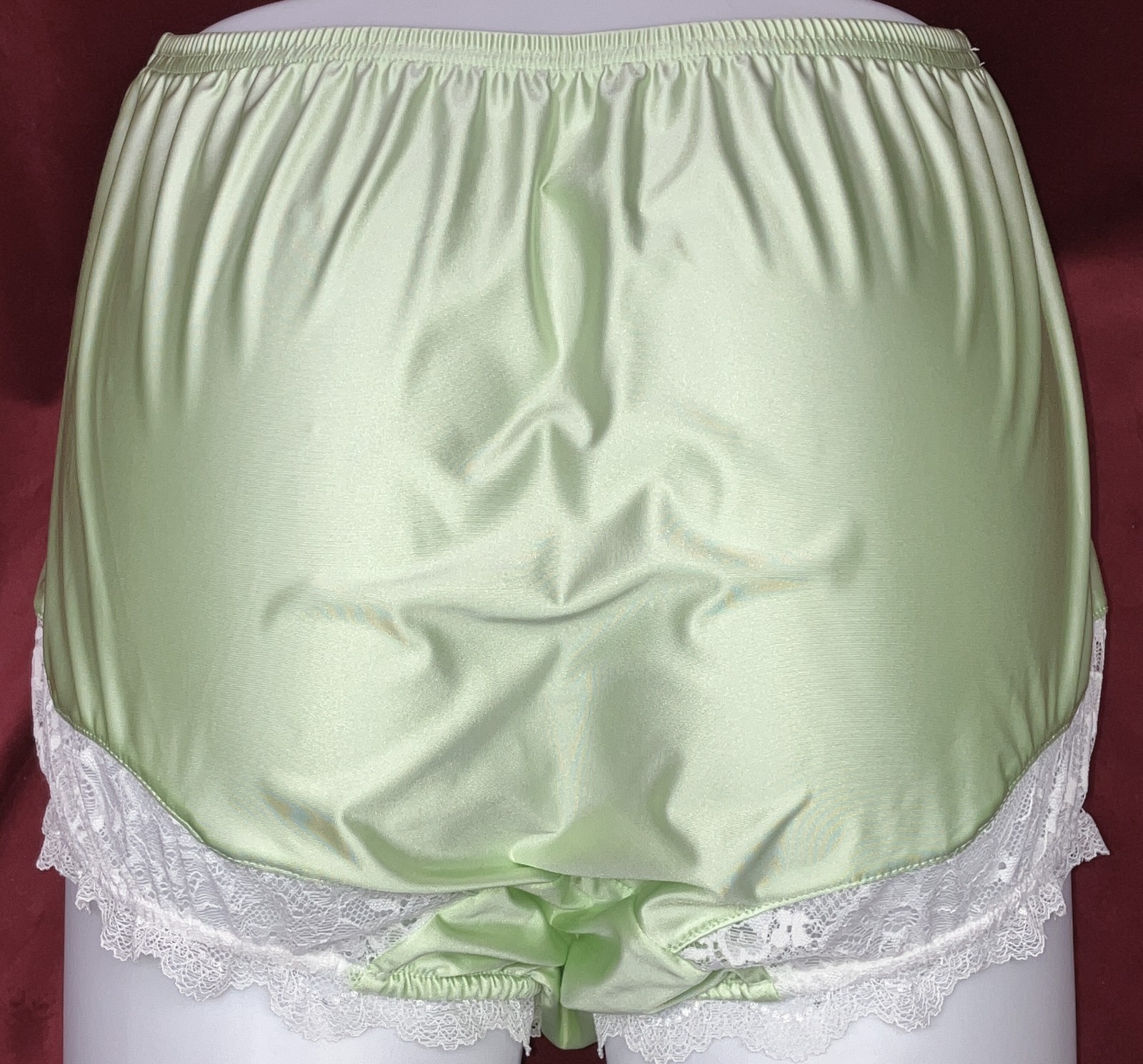 1X 2X Mushroom Gusset Granny Panty Silky Nylon Satin Brief Sissy Vintage styl