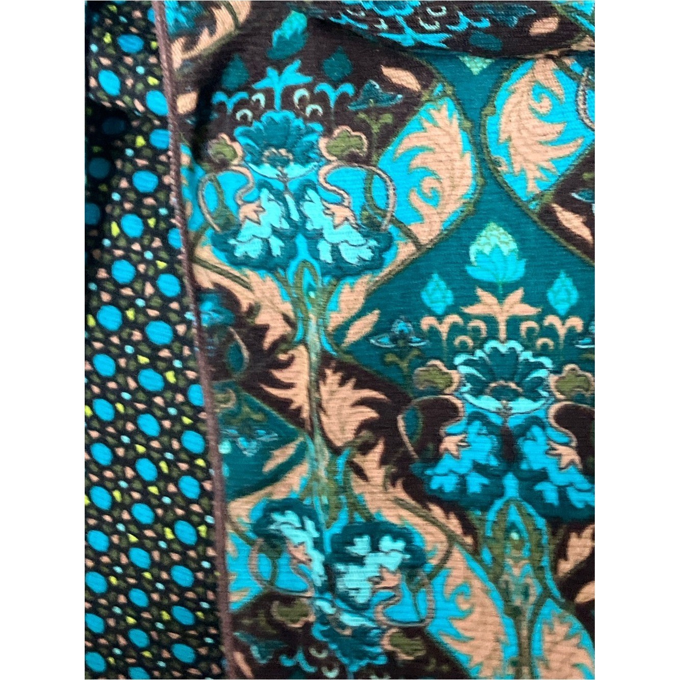 Vintage Y2K eyeshadow Turquoise Paisley mesh halter Top Large