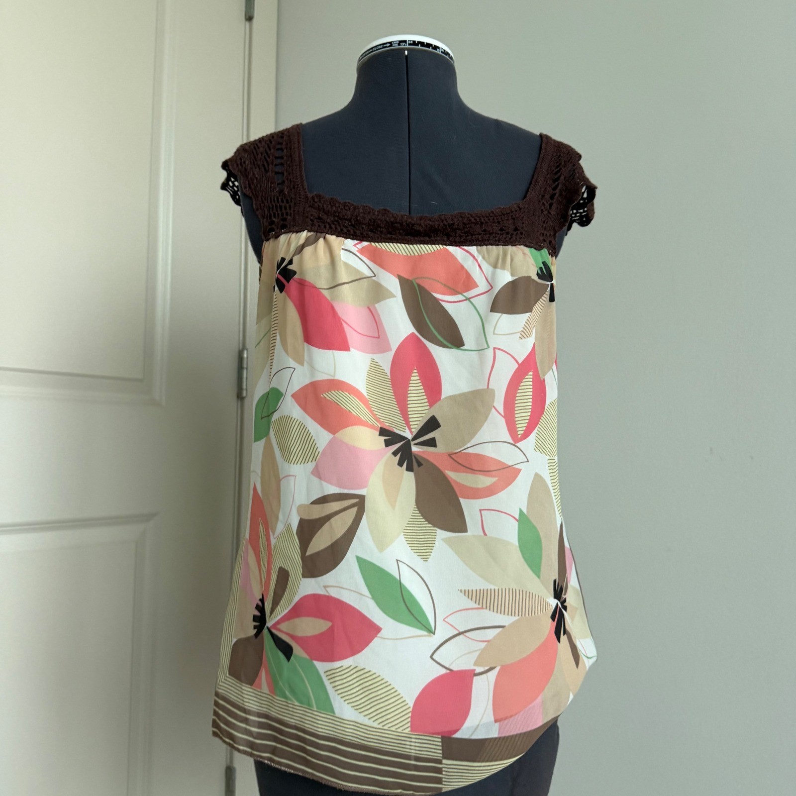 Vintage Y2K Soulmates Print Crochet Top Size Medium