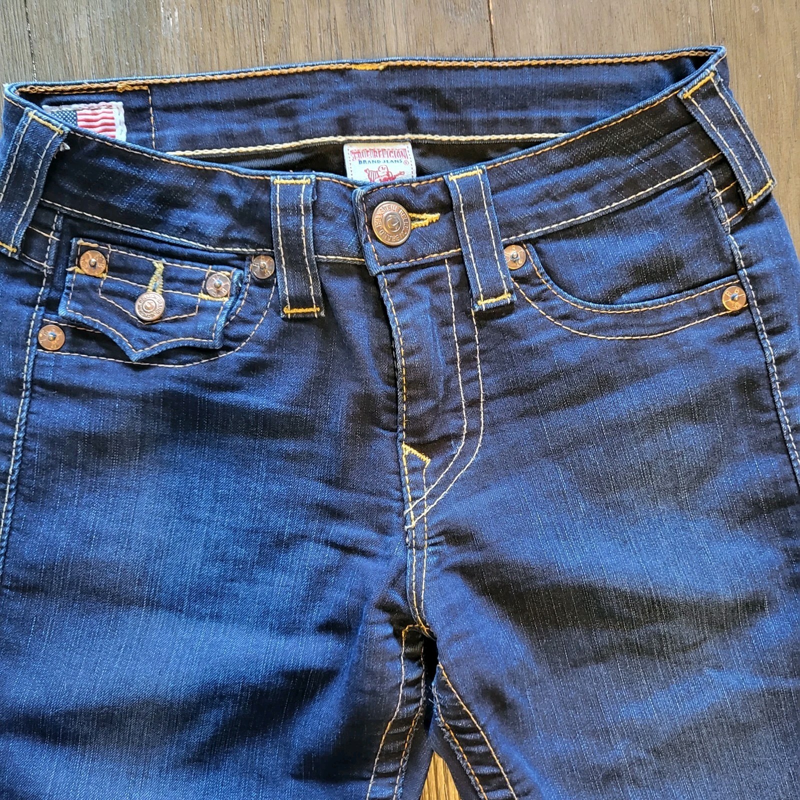 Vintage True Religion Dark Blue Y2K Detailed Pockets Skinny Jeans Women’s Sz 27