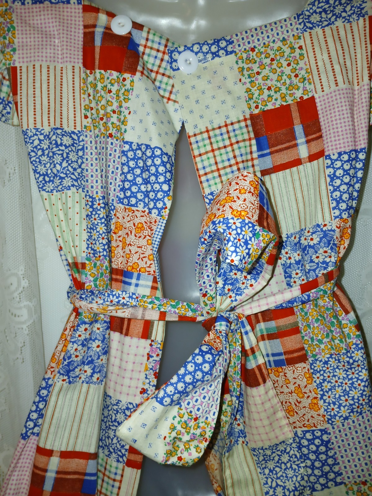 Vintage 70s Now! Designs San Fran Party Apron Patchwork Boho Dress Top O/S NOS