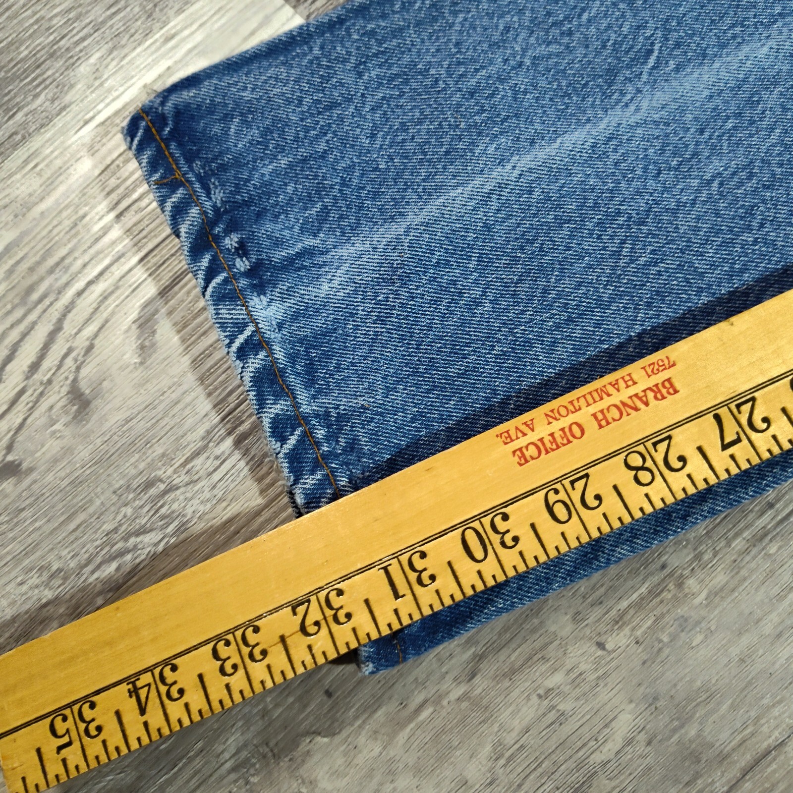 Vintage 70s Tour De France Blue Jeans 27×32 Embroidered Zip Straight USA Denim