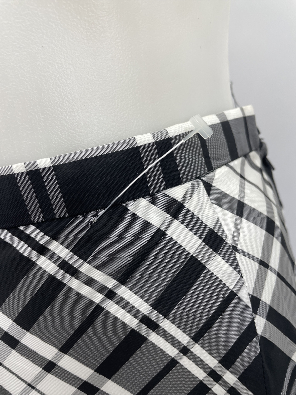 Vintage Styled By Barry Ashley Checkered Plaid Maxi Skirt Black White NWT