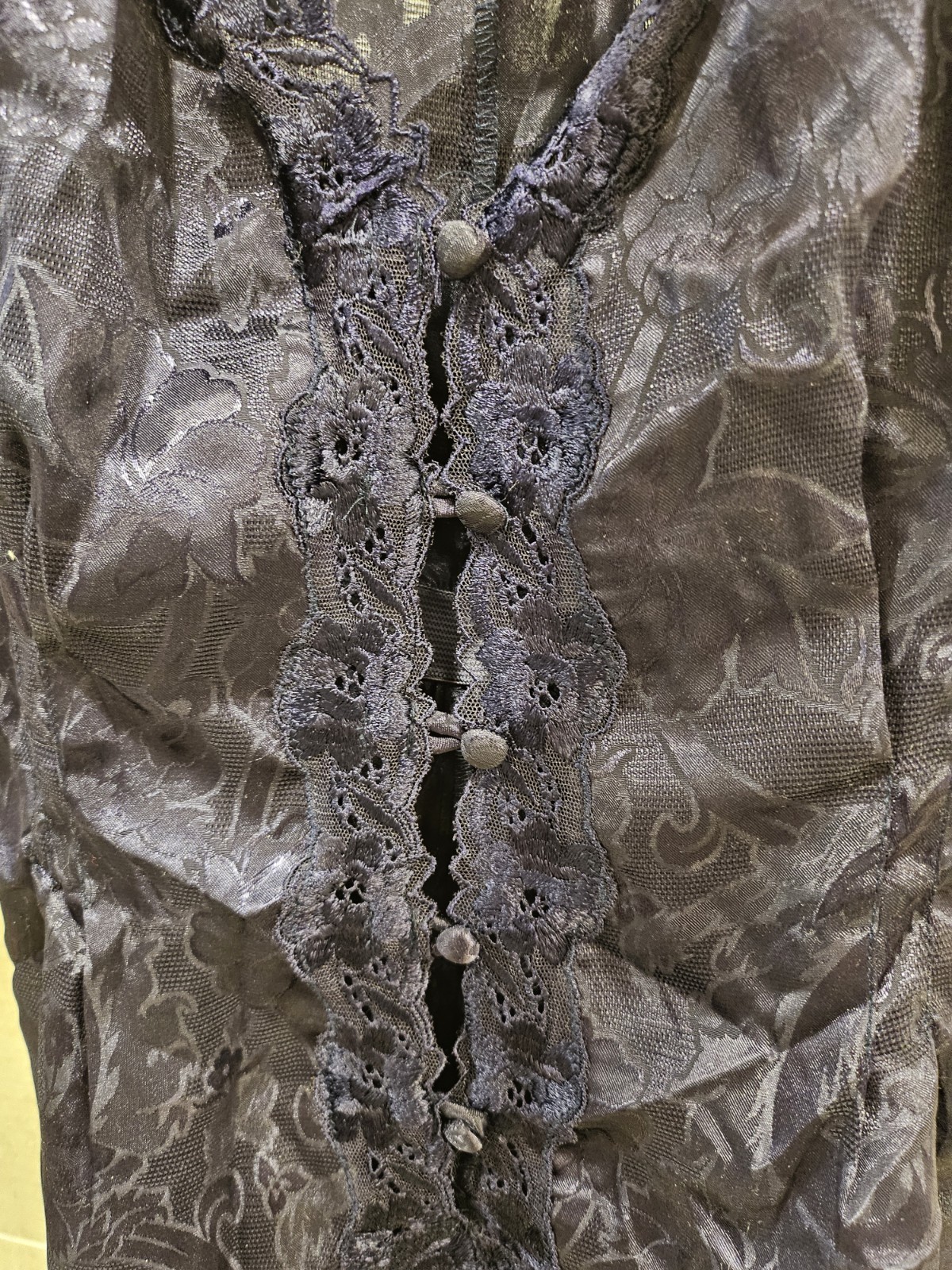 NWT M Vintage Gold Tag Victorias Secret Lace Floral Romper Lingerie Purple