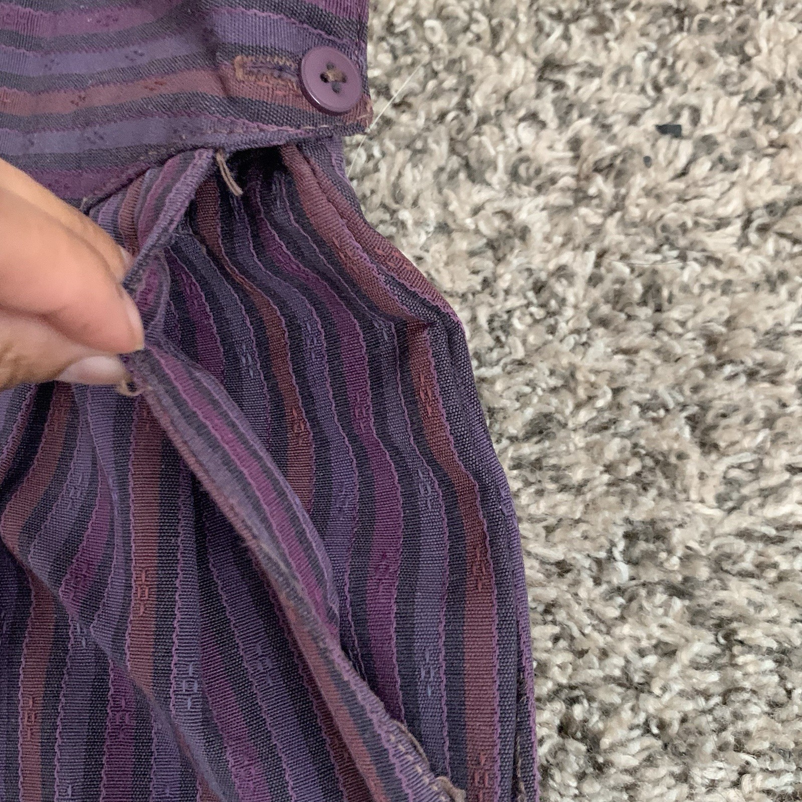 Vintage Happy Legs Pants Parachute Pleated High Rise Purple Black Small