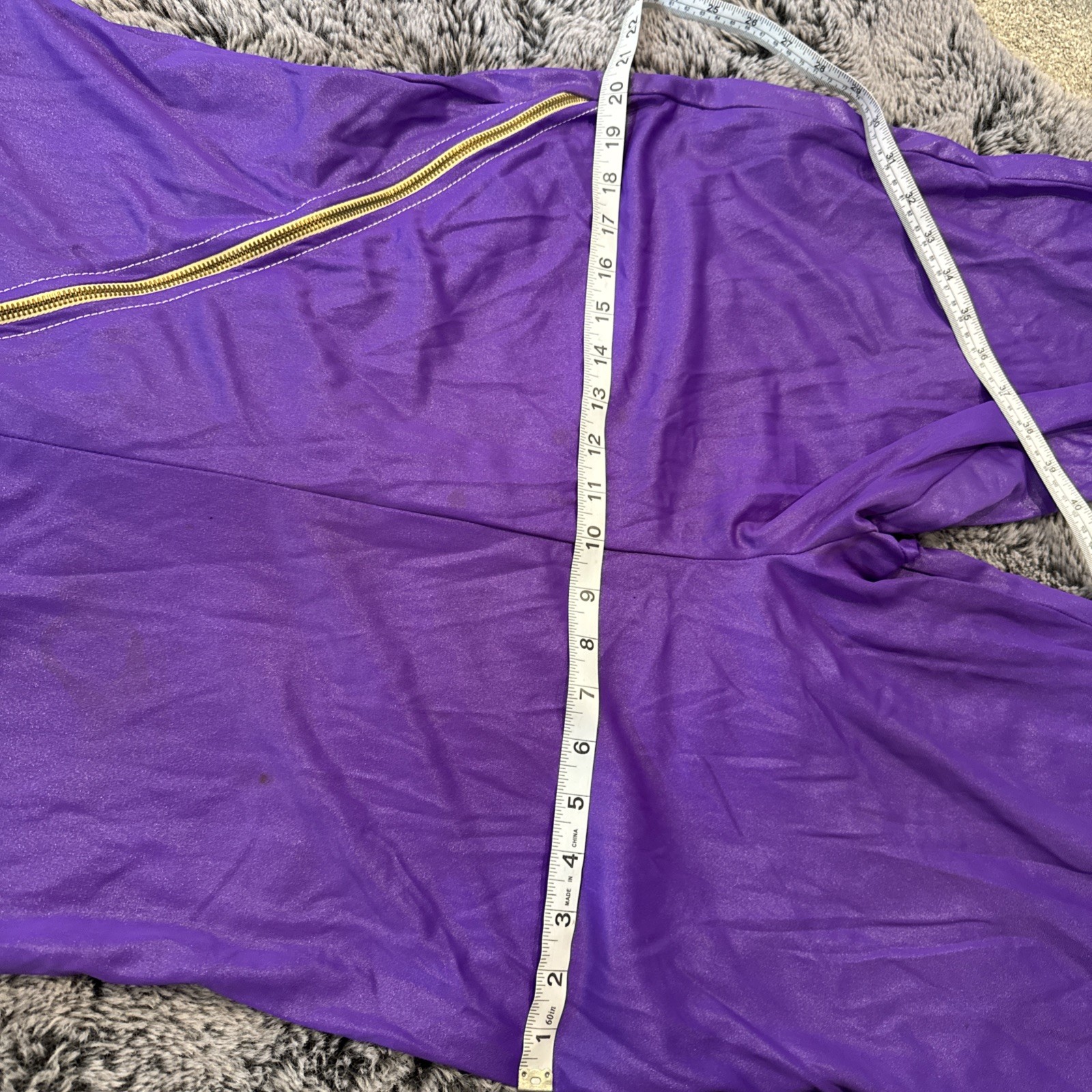 Eve Le Coq Vintage Disco Pantsuit Jumpsuit Shiny Purple Wide Leg 60s 70s UNIQUE