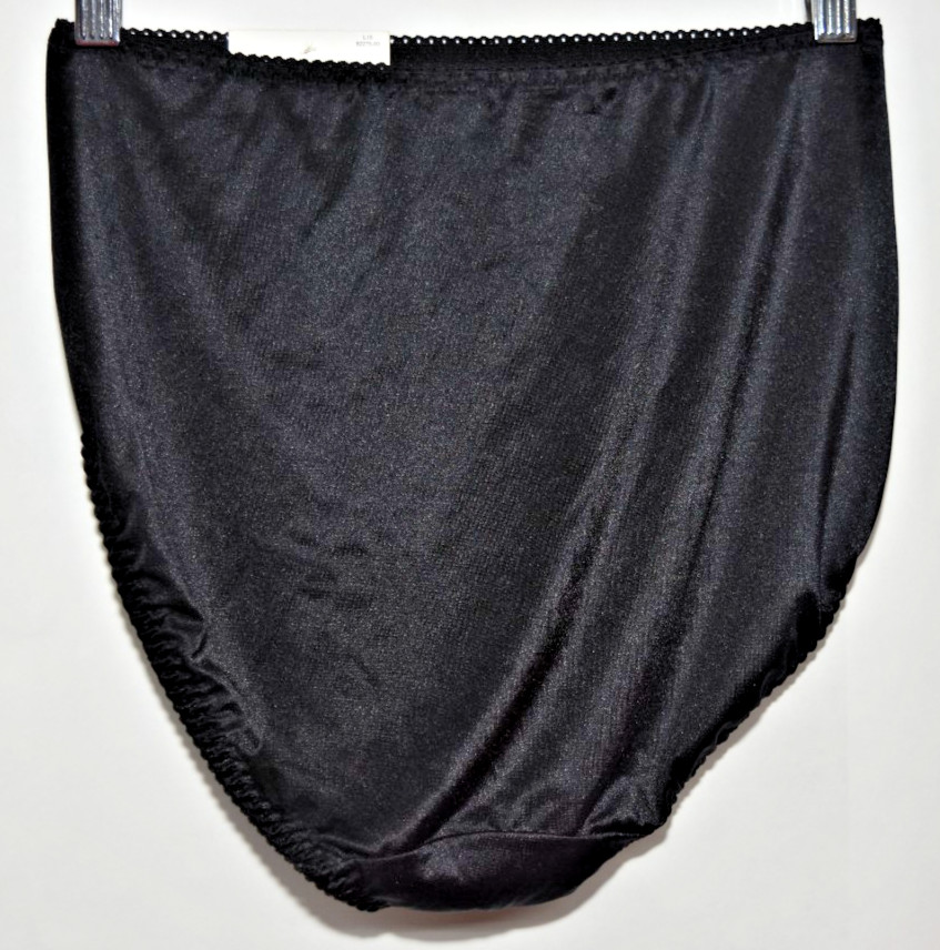 Vintage Style Vassarette Undershapers Nylon Light Black 48001 Hi Cut XL panty
