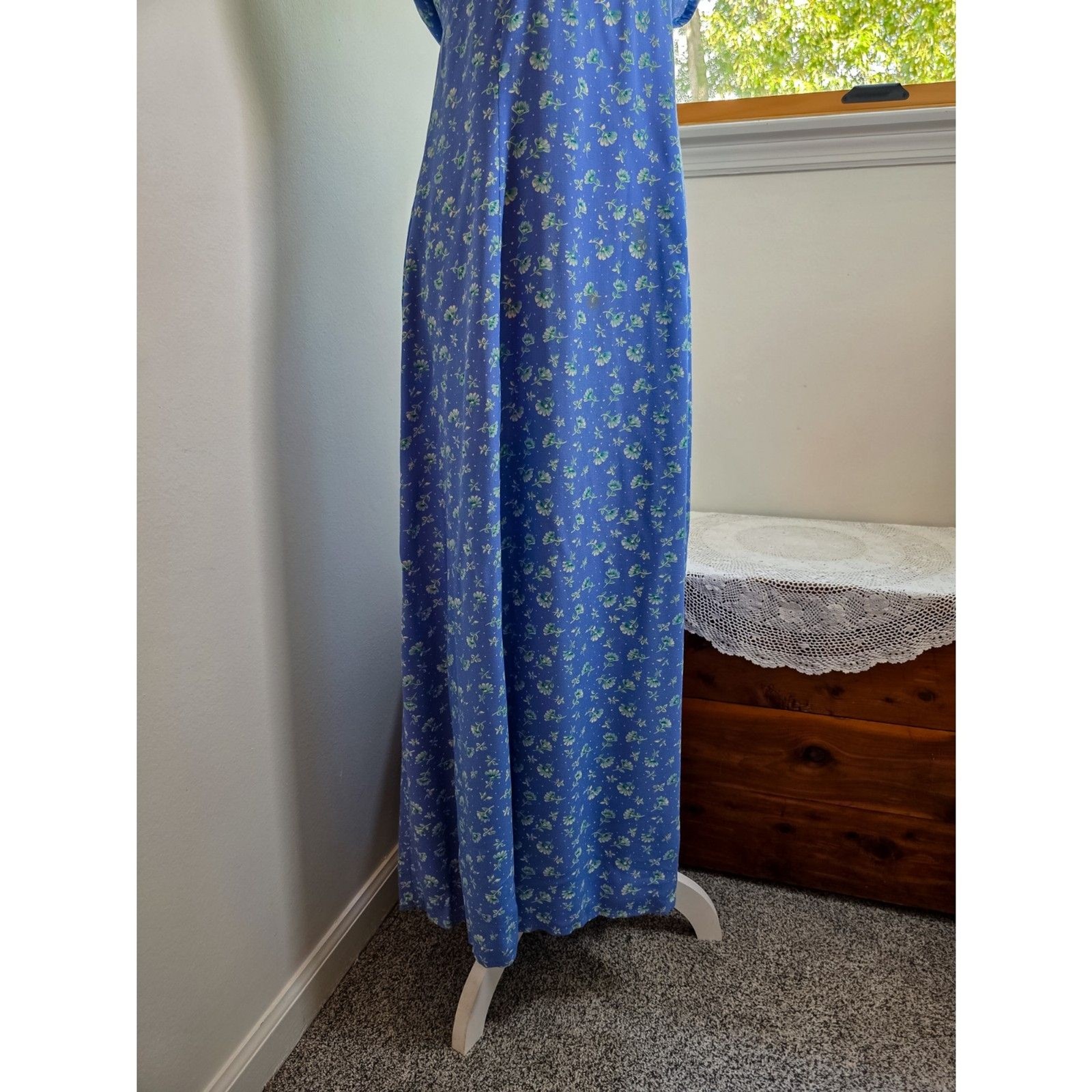 Vintage Moda International Floral Cottagecore Milkmaid Maxi Dress
