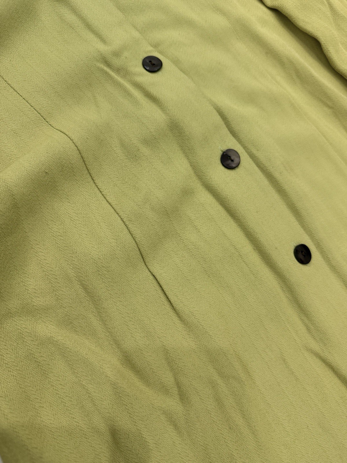 MENU Lime Green Shirt Dress | Vintage 1990s Minimalist Button Front Midi