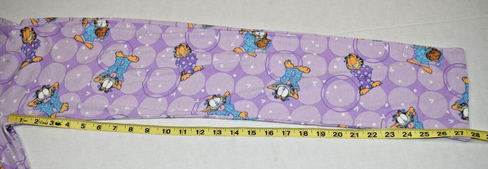 Vintage Garfield Pajama Pants Size S/M 80s Lavender Shapes Garfield Pooky Belt