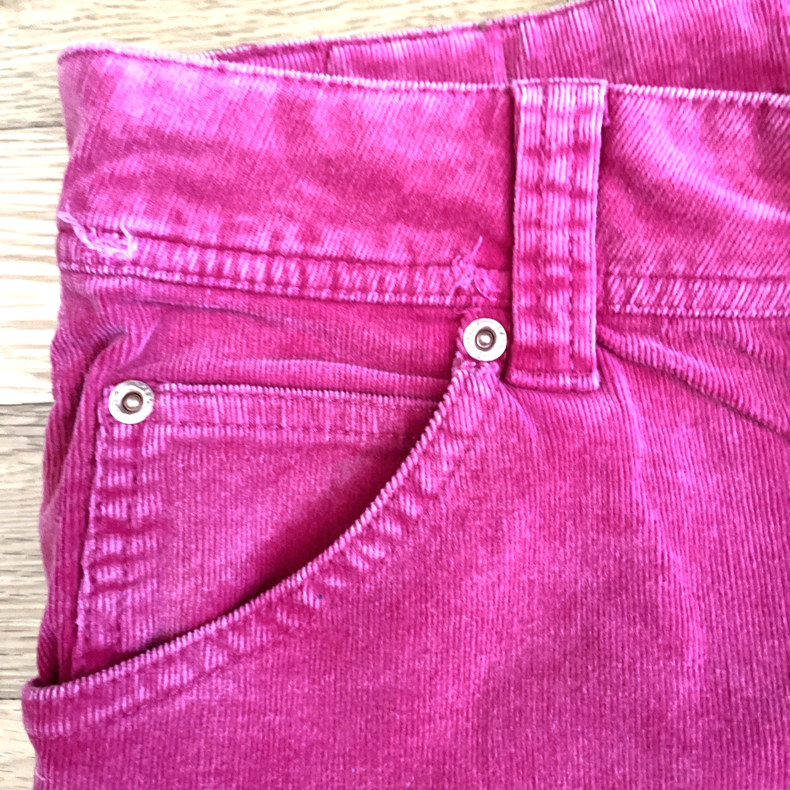Vintage Soundgirl Pink Corduroy Skinny Leg Flared Pants Size 7 NWT Pockets Retro