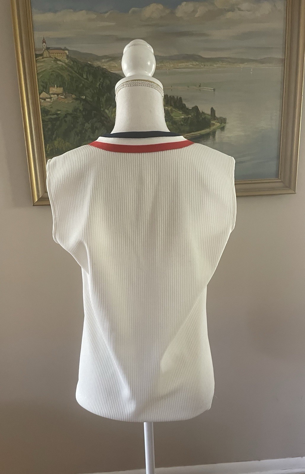 Vintage Nautical Preppy Tennis Twin Set Sweater Cardiigan Vest Top Shirt USA
