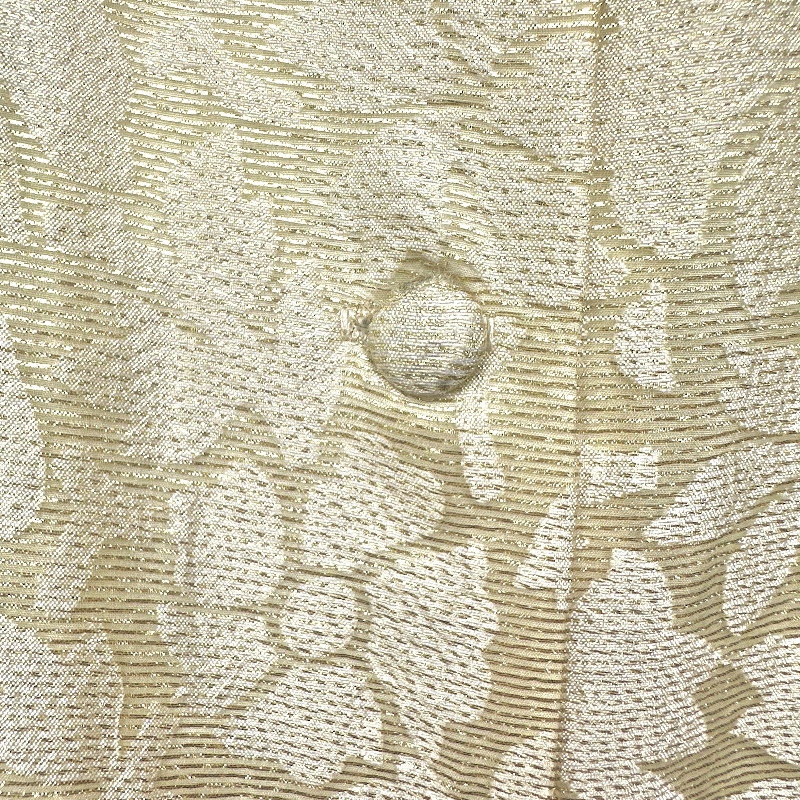 Vintage Malbe Original Lace Blouse Cream Gold Metallic Accent Sz 11 12 RN 10609