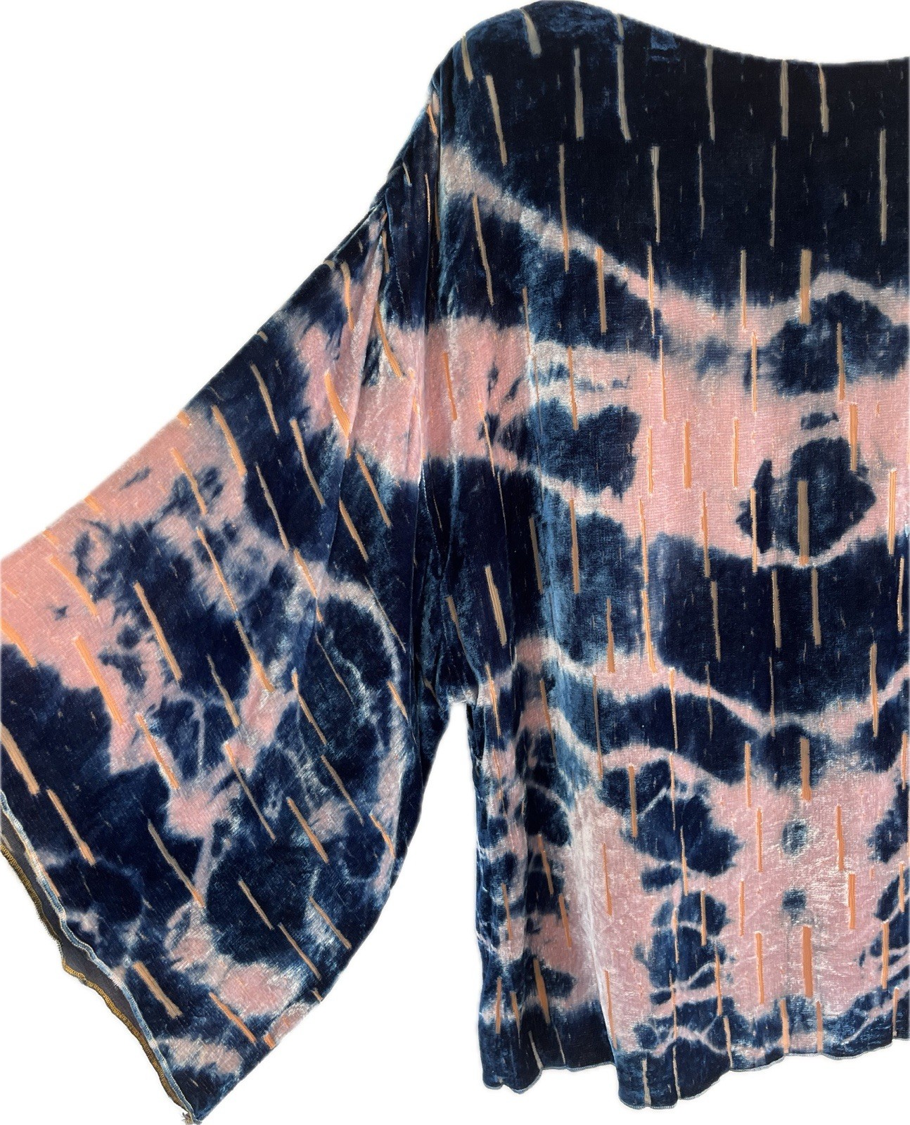 Vintage Holly Harp Shibori Over Dyed Velvet Up Cycle Top