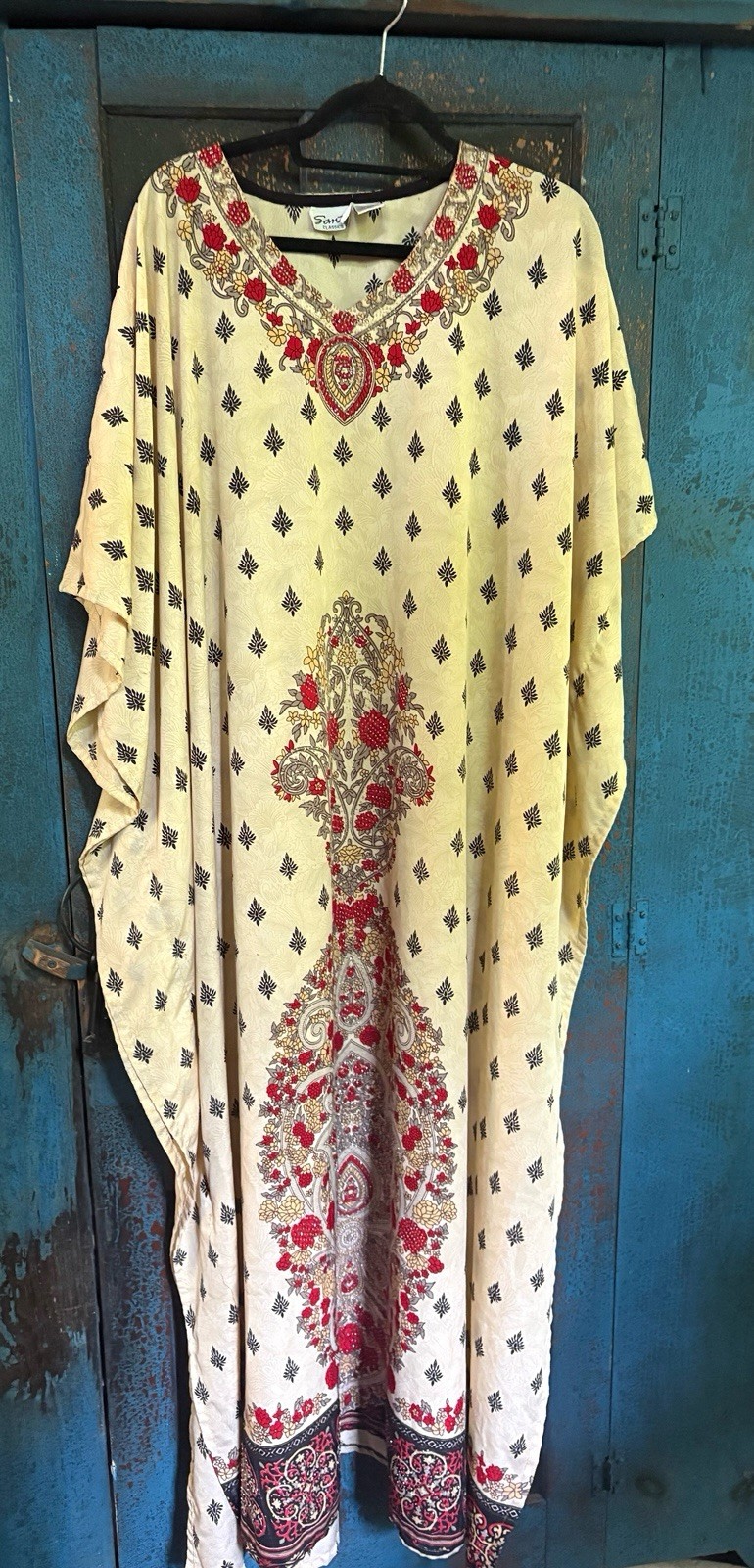 Santé Classic Paisley MuMu Kaftan Multicolor V-Neck Mrs Roper Bohemian One Size