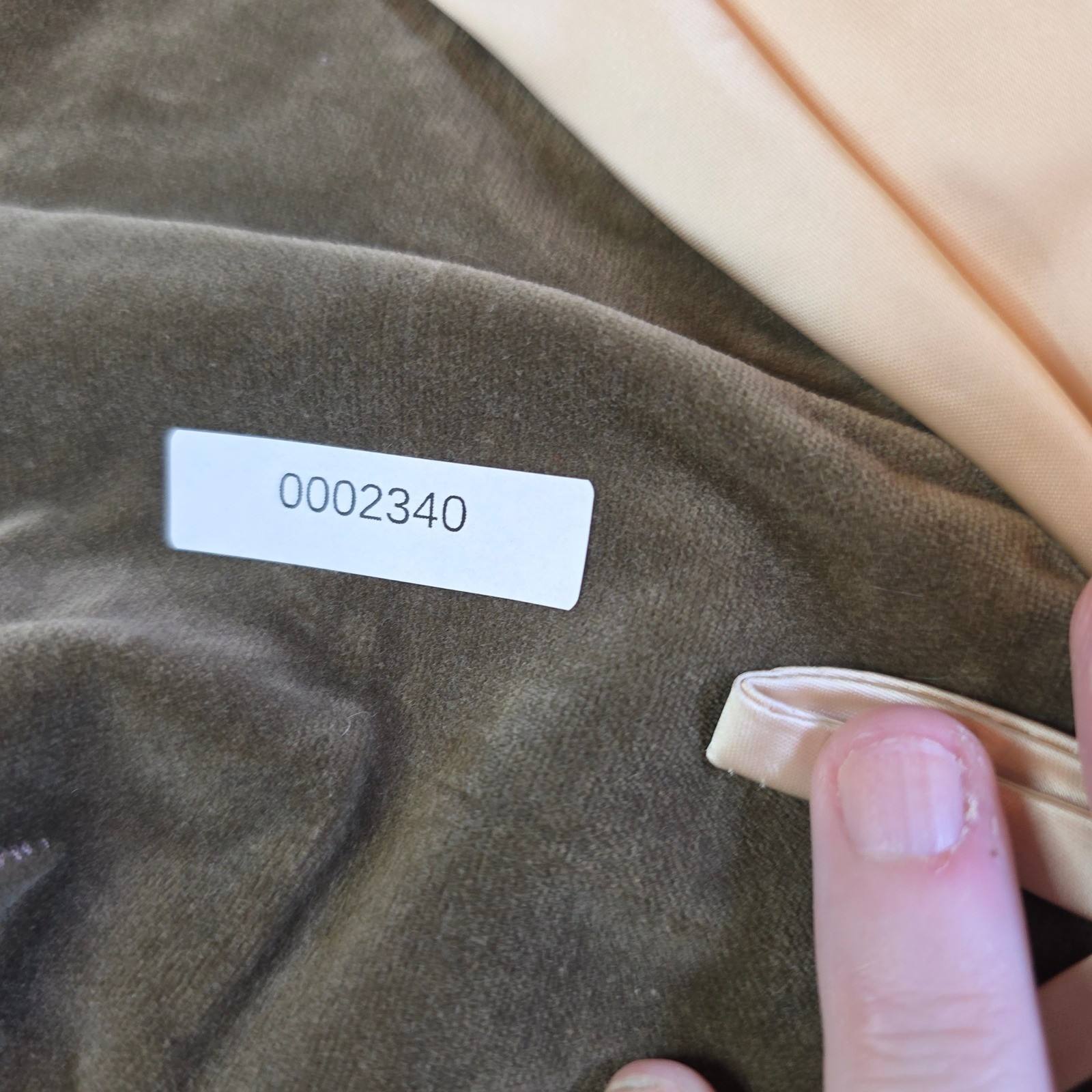 Maggi Stover Vintage Olive Green Velvet Dress Peter Pan Collar Distressed