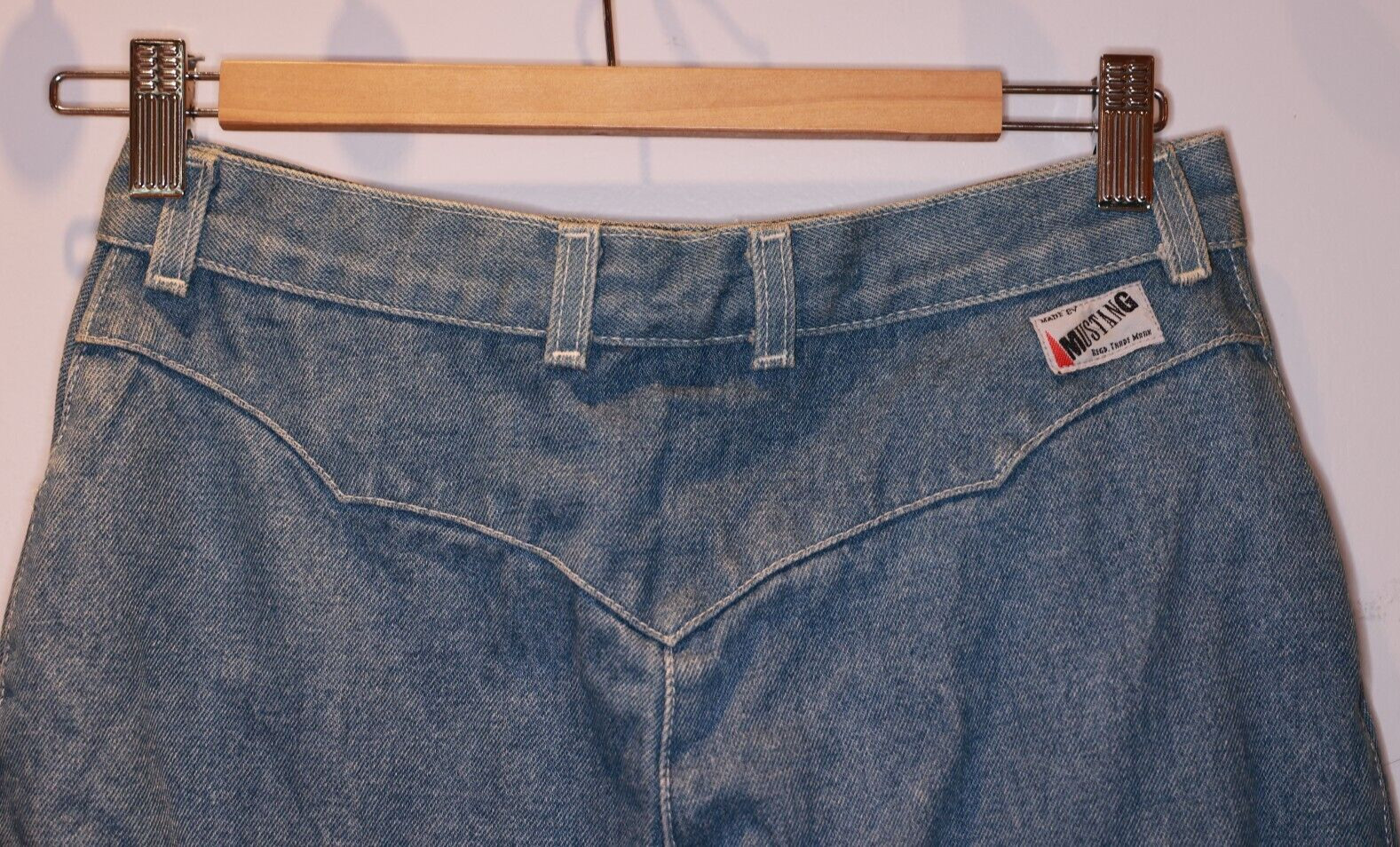 Vintage MUSTANG Midi Maxi Denim Skirt Approx 30 *** Attic Find With Holes Stains