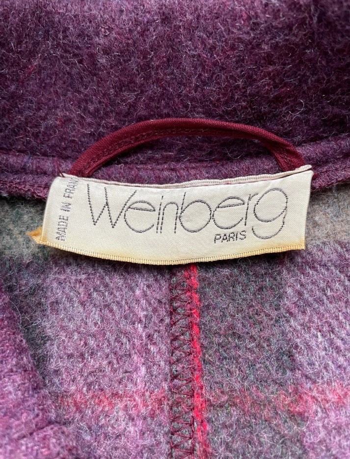 Vintage Wool Plum Cape Coat