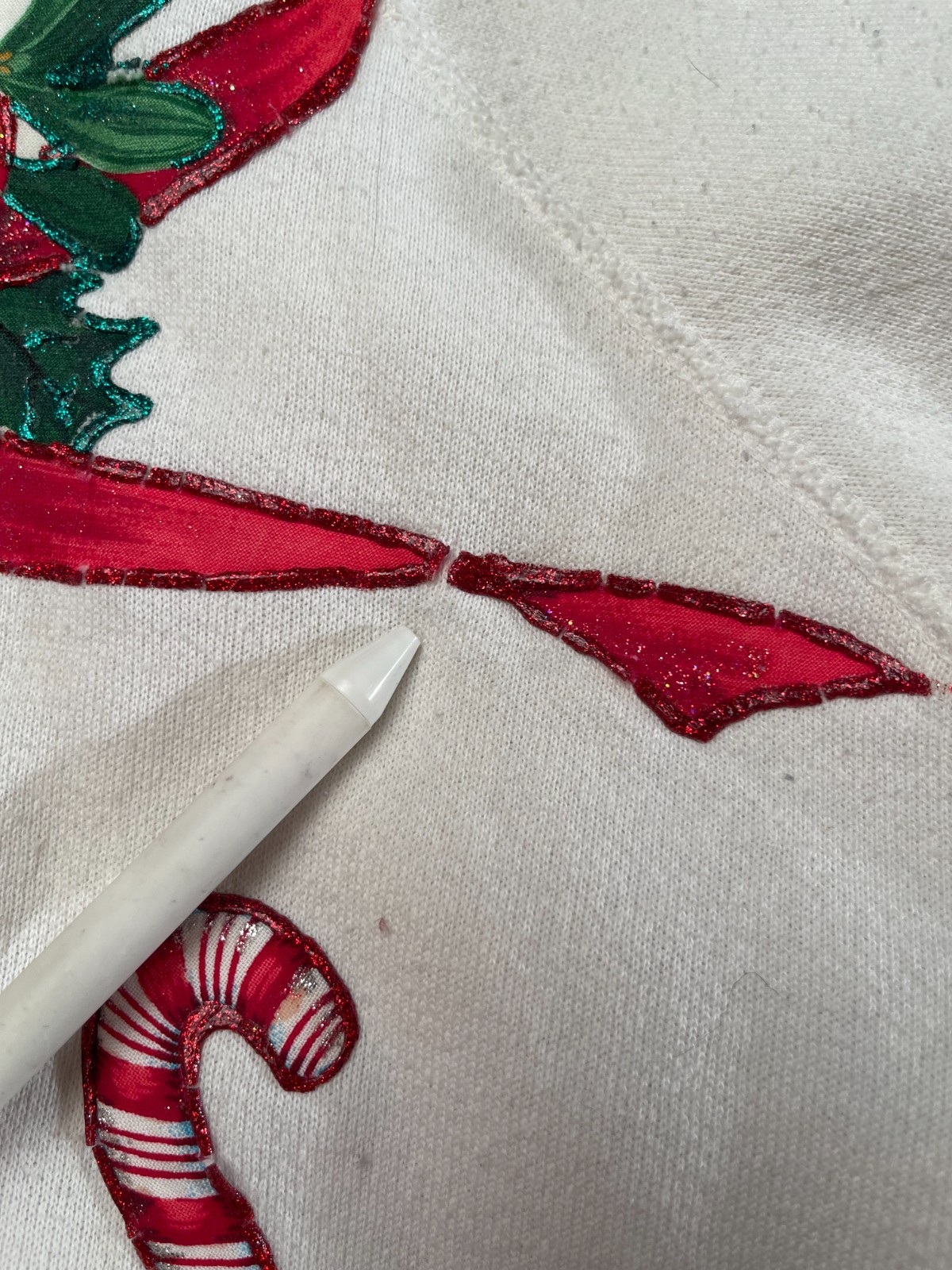 Vintage 80s Candy Cane Sweatshirt Size XL 1980s Retro Christmas Holidays Festive