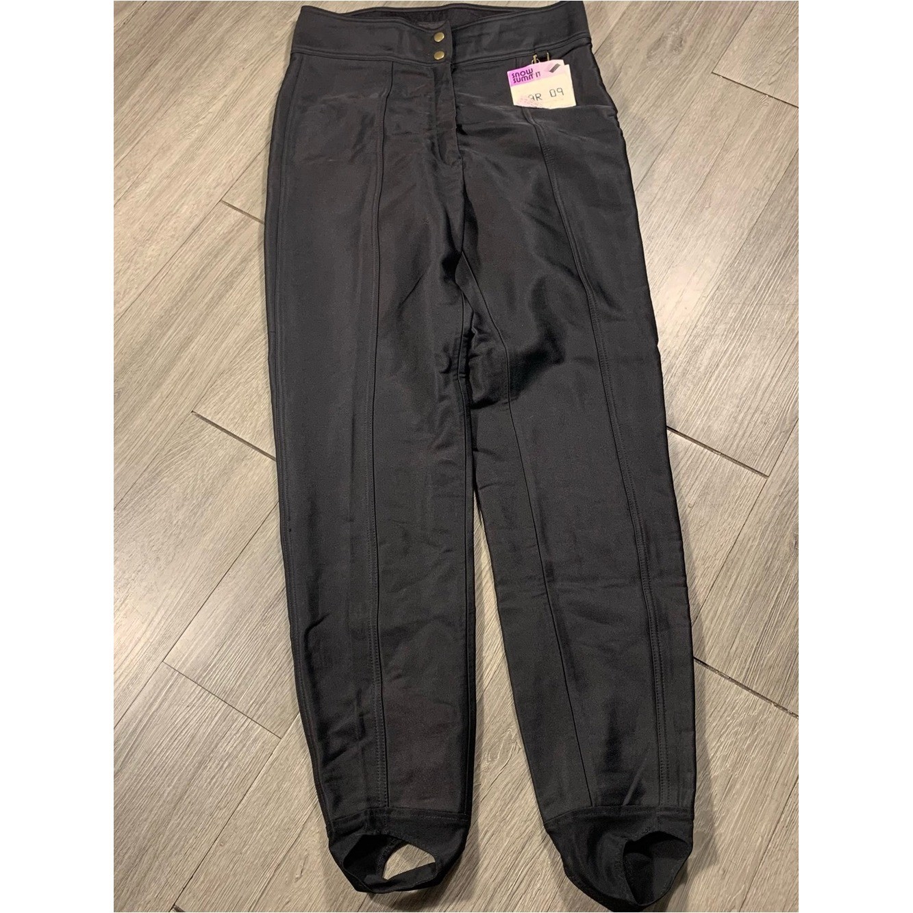 Cobor Schoeller Vintage 90’s Black ski Stirrup Pants size 12Tall