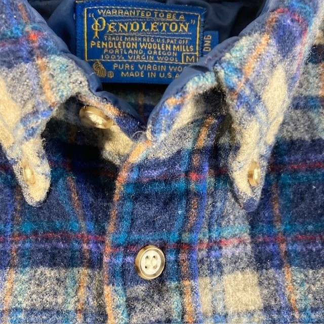 100 % Virgin Wool Pendleton Woolen Mills Long Sleeve Made in USA Shirt S 1960s
