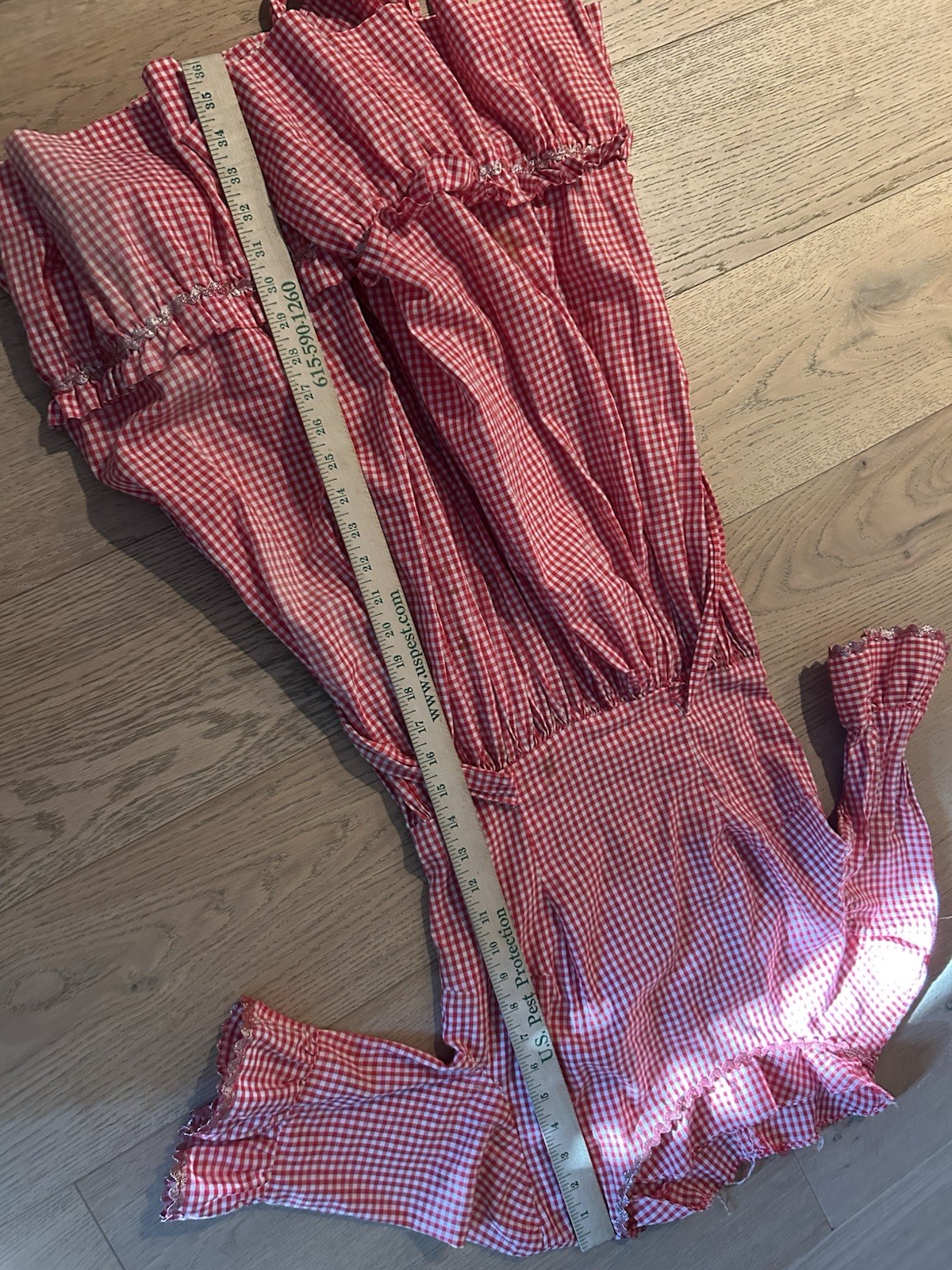 Vintage 1970’s Dress Women’s Red Gingham Western Cowgirl Prarie