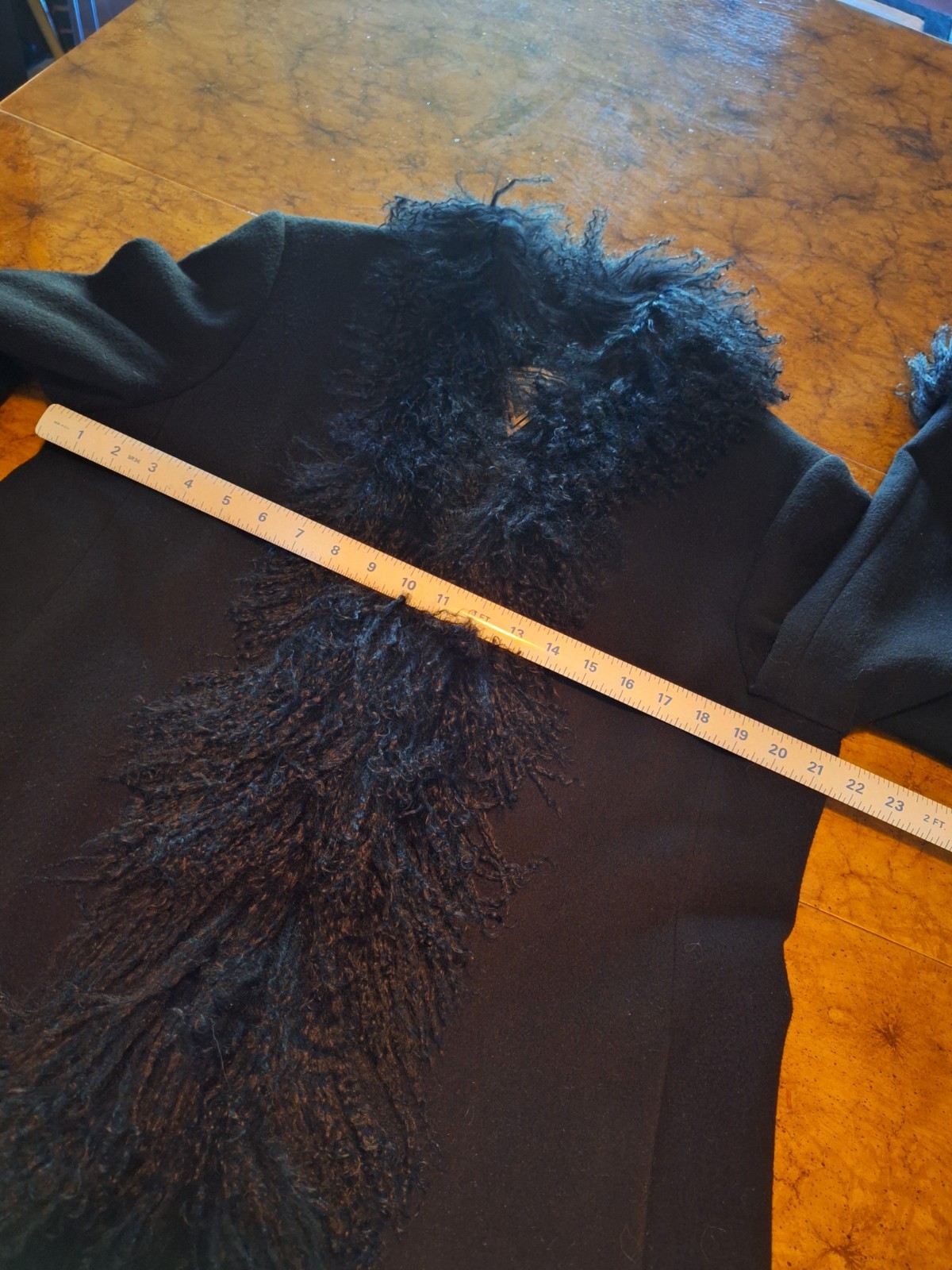 VTG 90s Y2K Marvin Richards Genuine Mongolian Curly Lamb Wool Penny Lane Coat 12