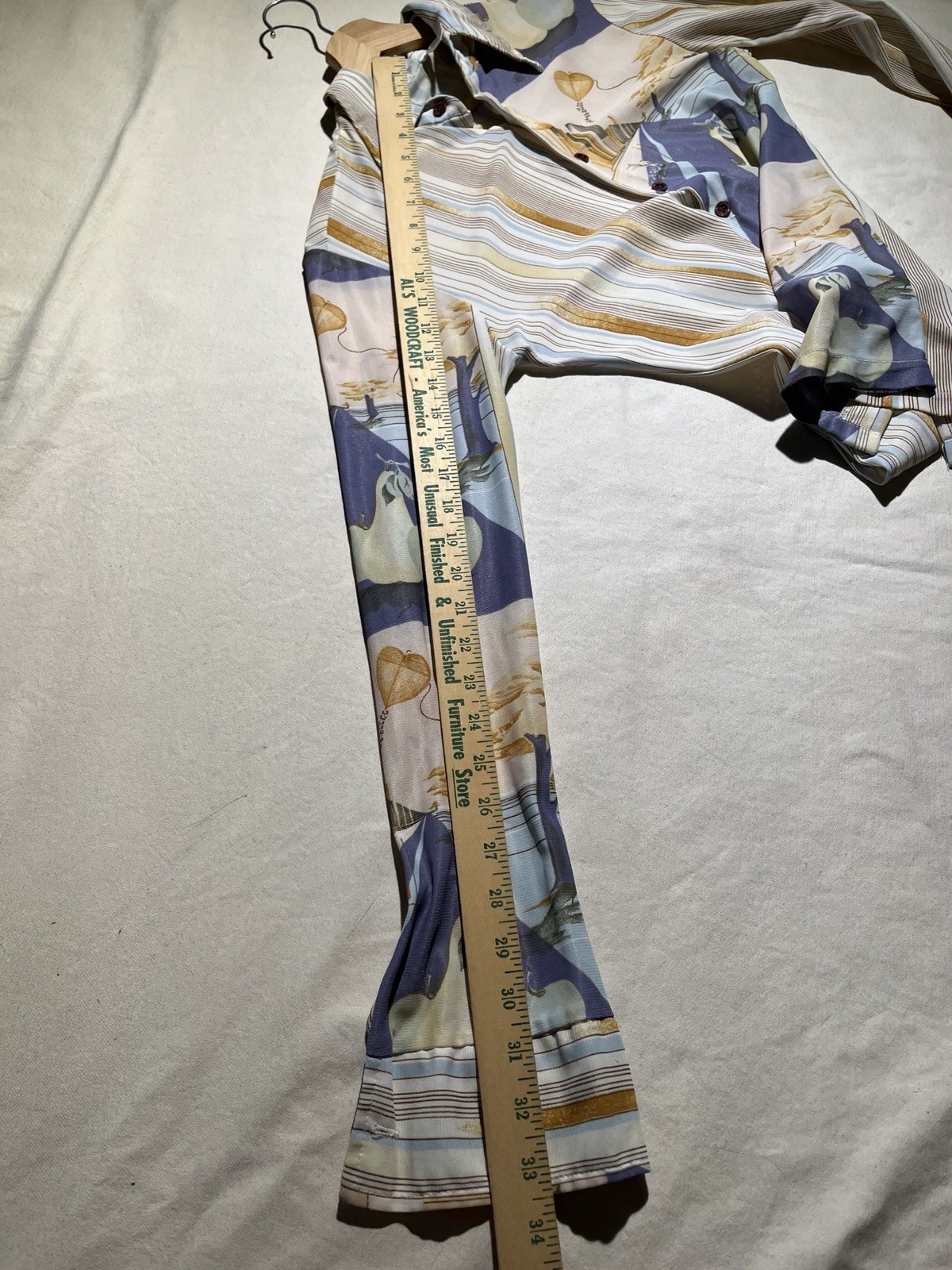 Vintage 70s Nik Nik Style Disco Blouse Top Shirt Sheer Surrealism Magritte Med