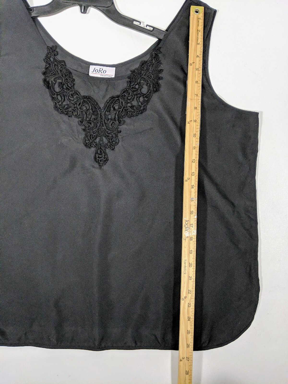 Vintage JoRo Fashion 80s Women Top Shirt Black Sleeve Less Plus Size 1X