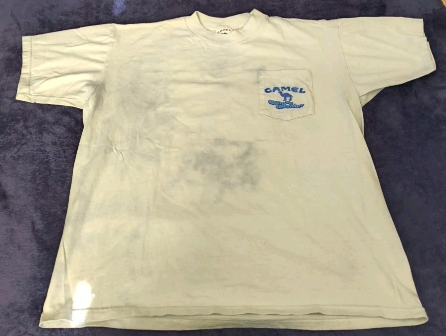 Nos Vintage 1990s CAMEL Groove Blender Big Vegas Sided Pocket T Shirt XL Tie Die