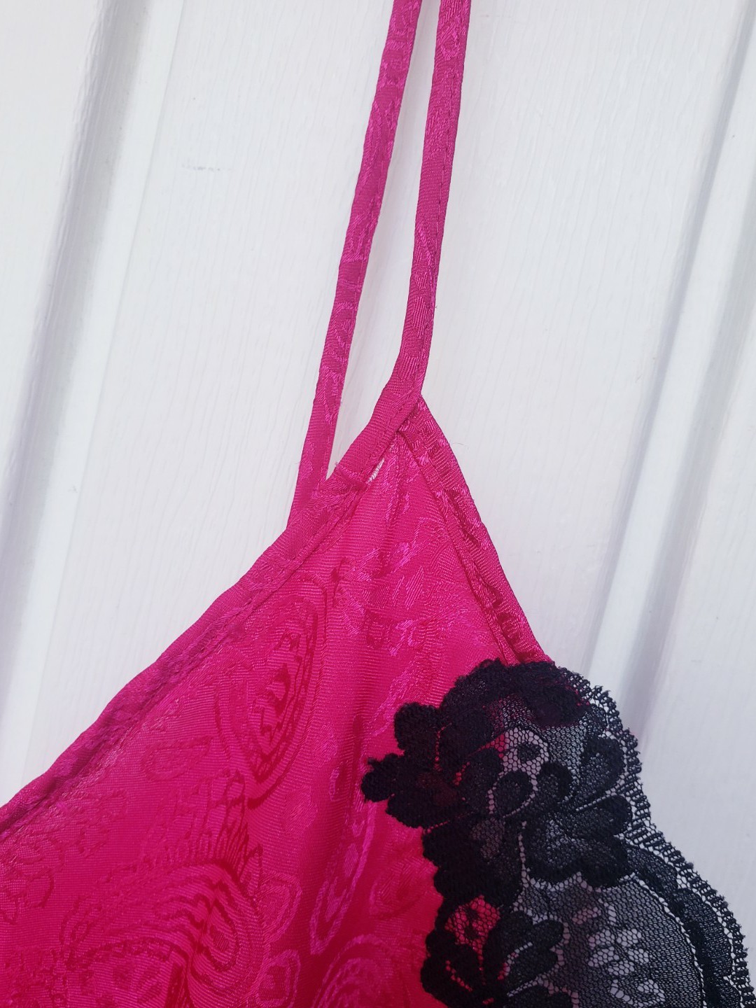 Vintage Intimate Pleasures Satin Paisley Lace Nightgown Plus Size 4X Pink