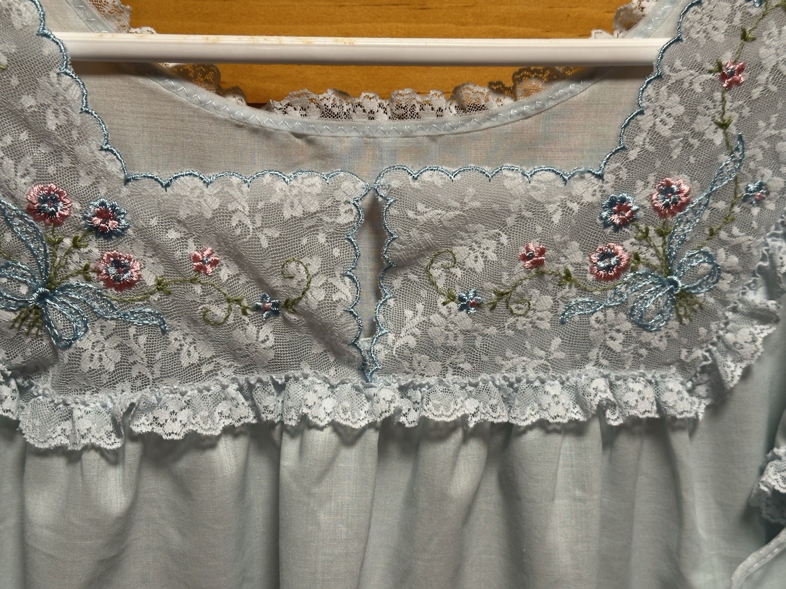 VTG Sears Perma-Prest Light Blue Nightgown Size 36/38 Mother’s Day Gramma Summer