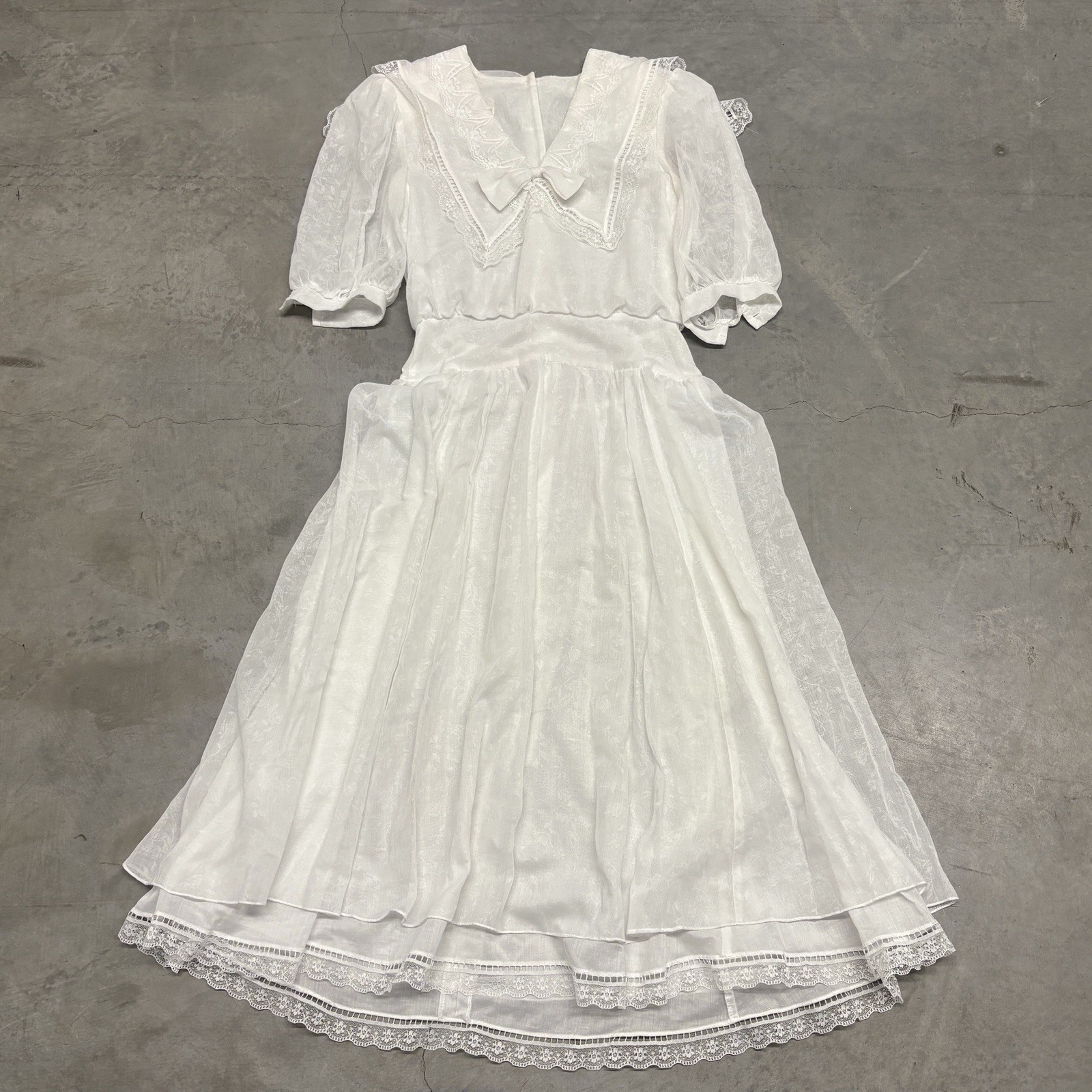 Vintage Gunne Sax Dress Gown Prairie Victorian Lace Boho Cottage Coquette Size 5