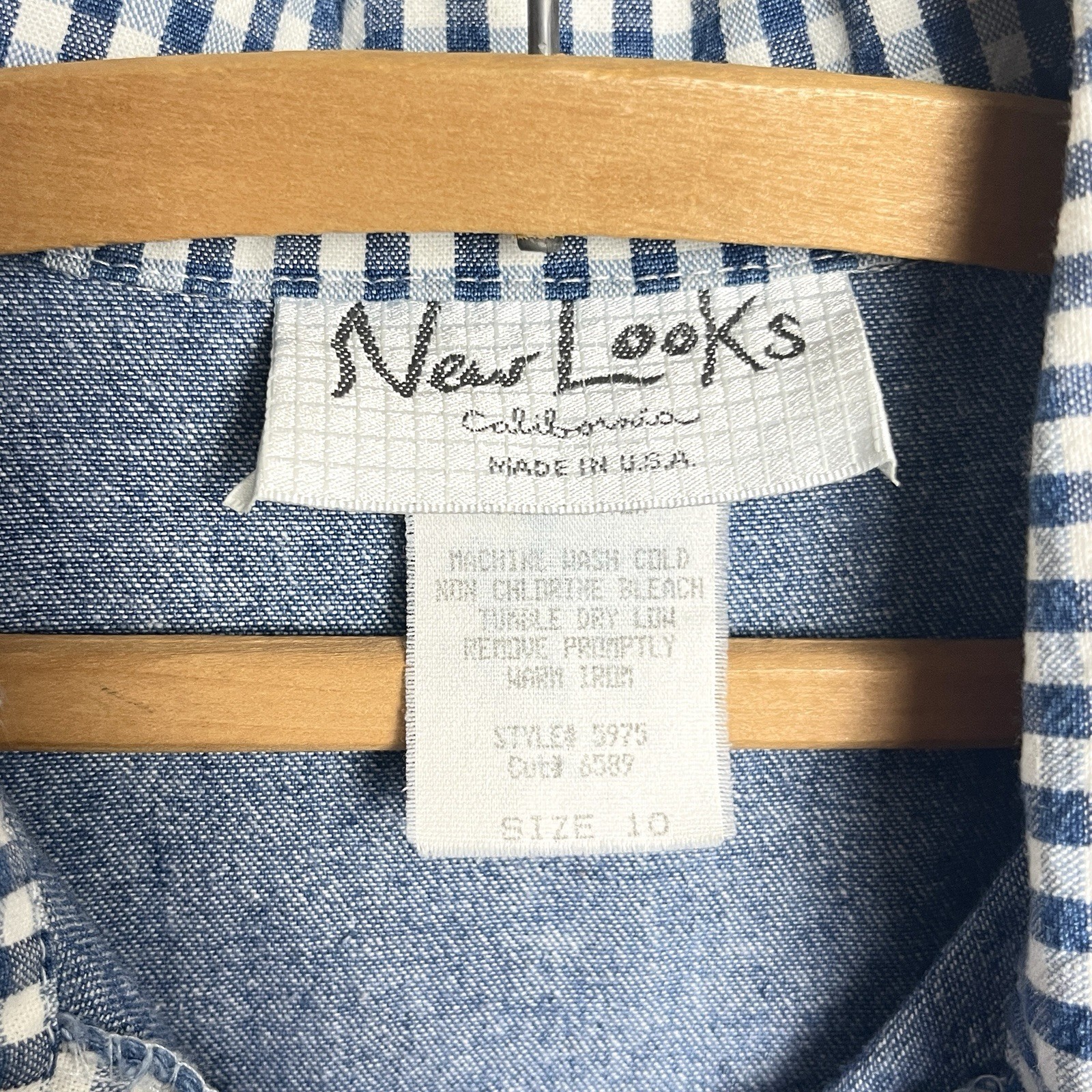 VTG New Looks California Denim Dress Prairie Cottage Core 70’s Western Sz 10