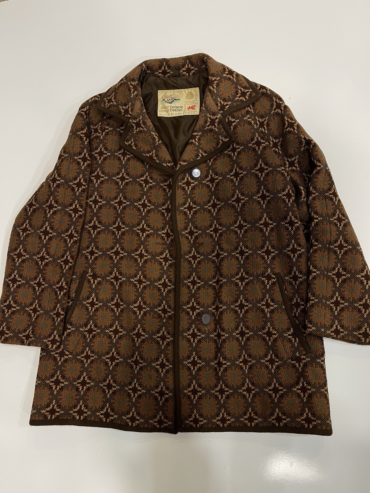 VTG 60’S Coracle Clothes Dillad Corwgl Welsh Woolens 100% Wool Coat Size 4